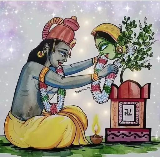 Tulsi Vivah puja decoration